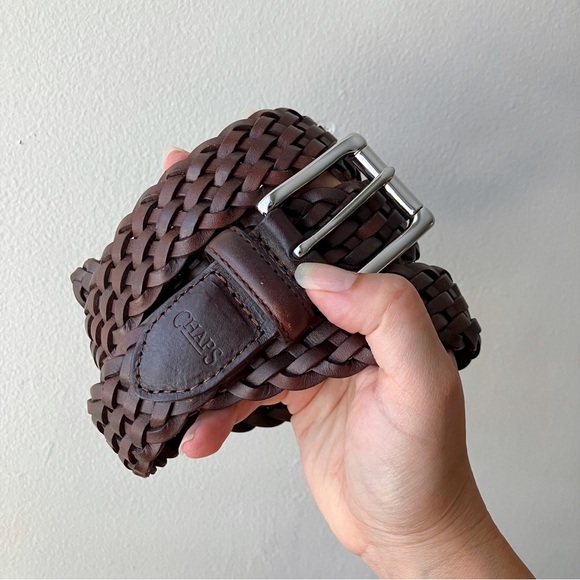 Chaps • Men's Braided Leather Belt in Brown - Picture 2 of 6